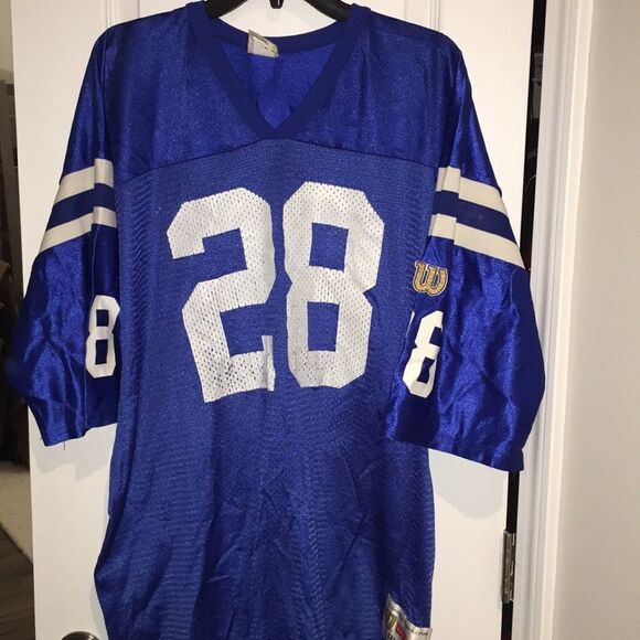 Vintage old 28 Marshall Faulk Indianapolis Colts retro Wilson Jersey XXL mens 54 - Picture 1 of 4